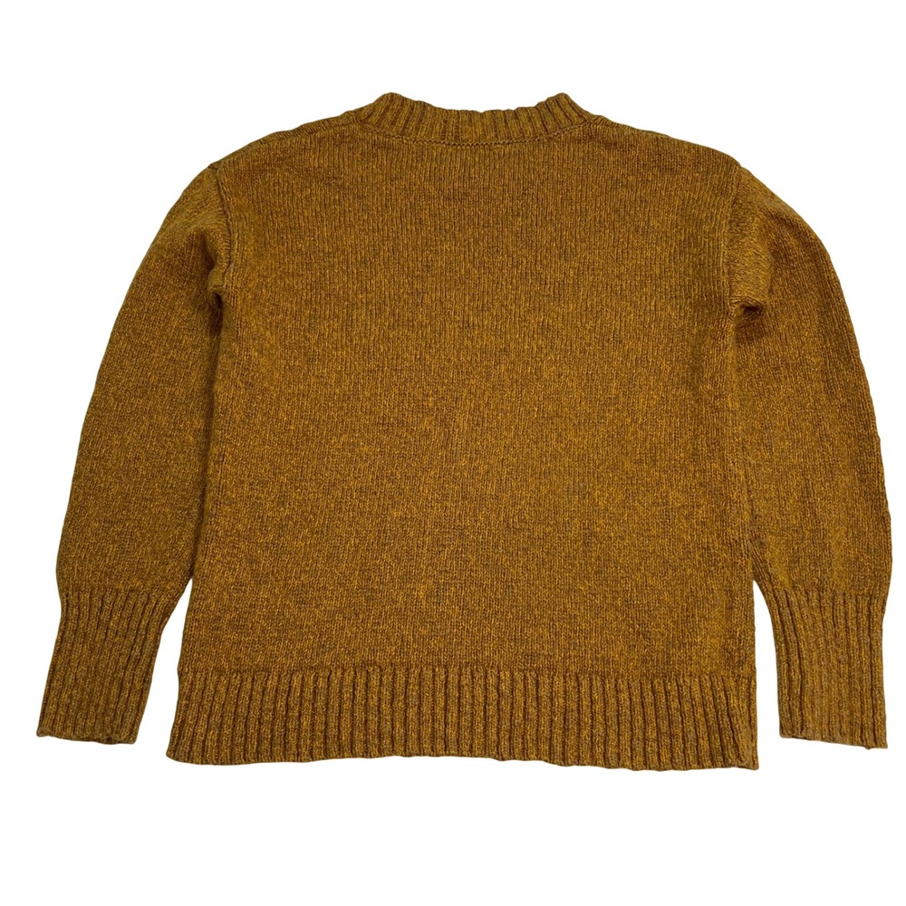 L.L.Bean Women's Sweater Small Brown Mustard Knit Crewneck Cozy Fall Pullover - Picture 8 of 8